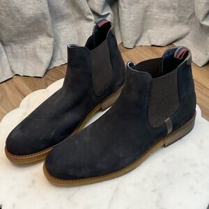 Ted Baker Secaint Suede Dark Blue Chelsea Boots | Men's 12 US